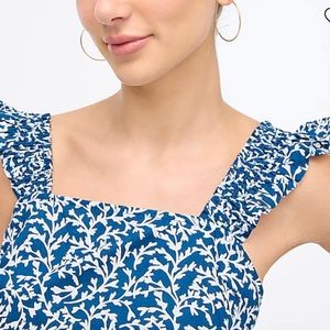 NWT - J. Crew Factory Smocked ruffle-shoulder tank top